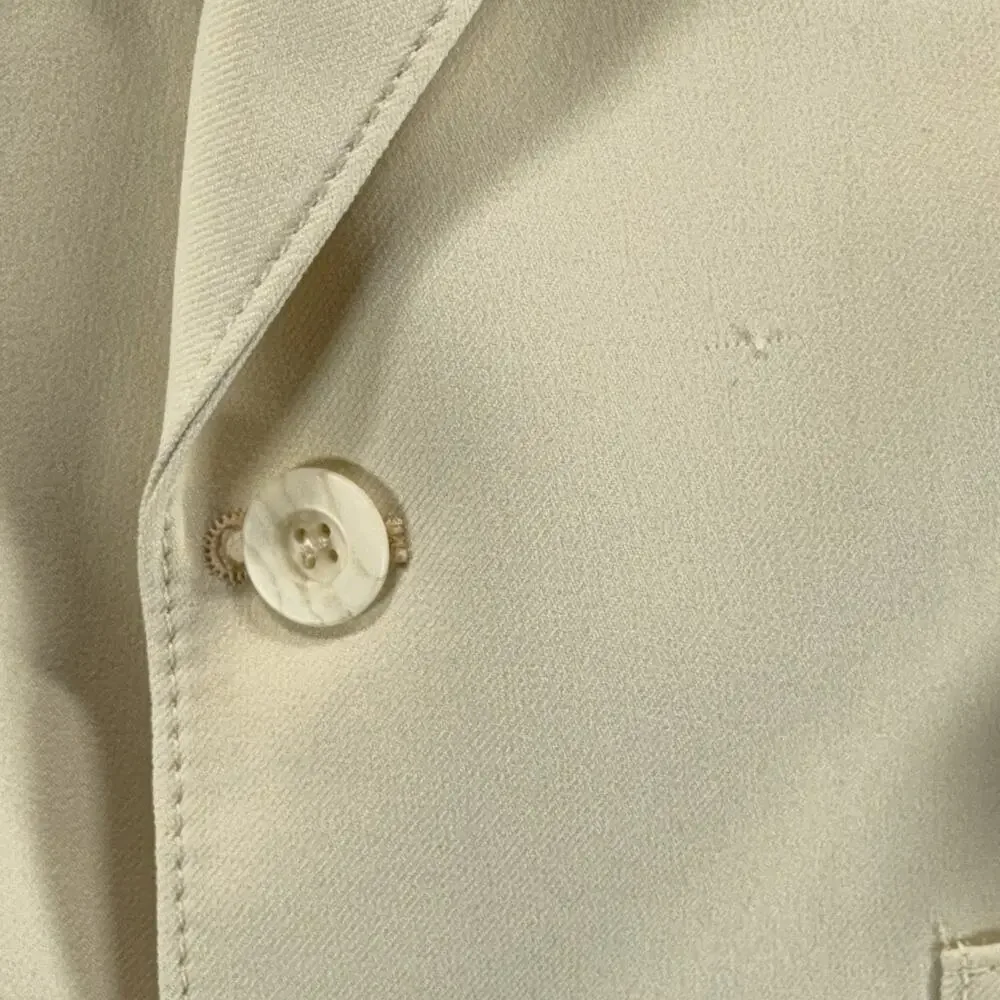 Vintage Suit Mens 36 31x30 Pants White Cream Ivory Disco Talon Union USA 2pc 70s